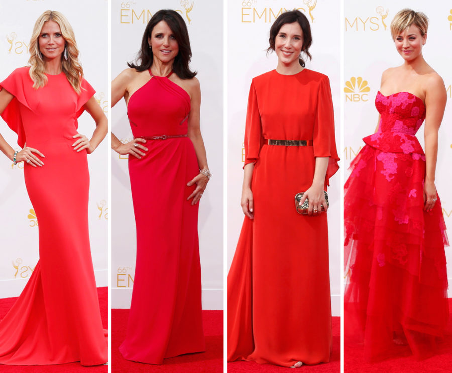 O auge do vestido vermelho Red carpet Emmy awards 2014